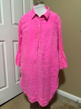 Lilly Pulitzer Hot Pink Button-Front Tunic